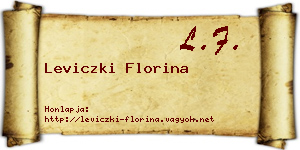 Leviczki Florina névjegykártya